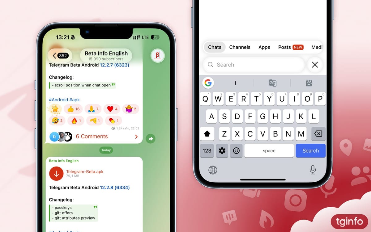 Telegram continua tentando implementar o Liquid Glass